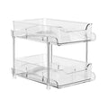 2 Tier Bathroom Storage Organizer, Medicine Cabinet Drawers Bins,Clear Under Sink Organizer Vanity Countertop Storage Pantry Organizers for beverages, medicine,Vanity Makeup, perfume, and more