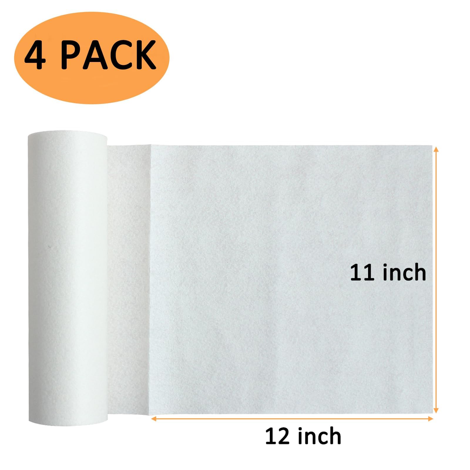 Belinlen Bamboo Paper Towels Replacement 4 Rolls 80 Sheets Heavy Duty Machine Washable Reusable Paper Towels for Kitchen and Daily Use(11x12”, 4 Rolls)