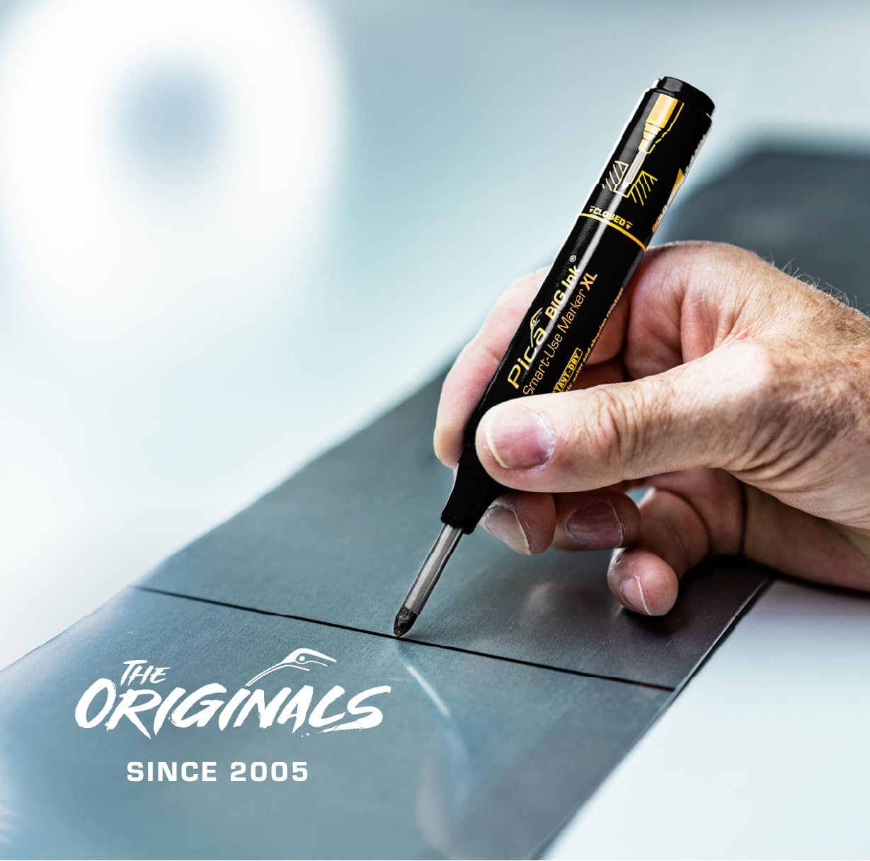 Pica Big Ink Smart-Use Marker XL Black (Strong Markings, Suitable for Smooth and Dry Surfaces, Includes Case Protector) 170/46