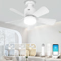 LANMEL Socket Fan Light with Remote Control,17.7-Inch Small Ceiling Fan with Light,3-Color Dimmable with E26/27 Base and Socket Extender,Bedroom/Living Room/Kitchen/Garage,White