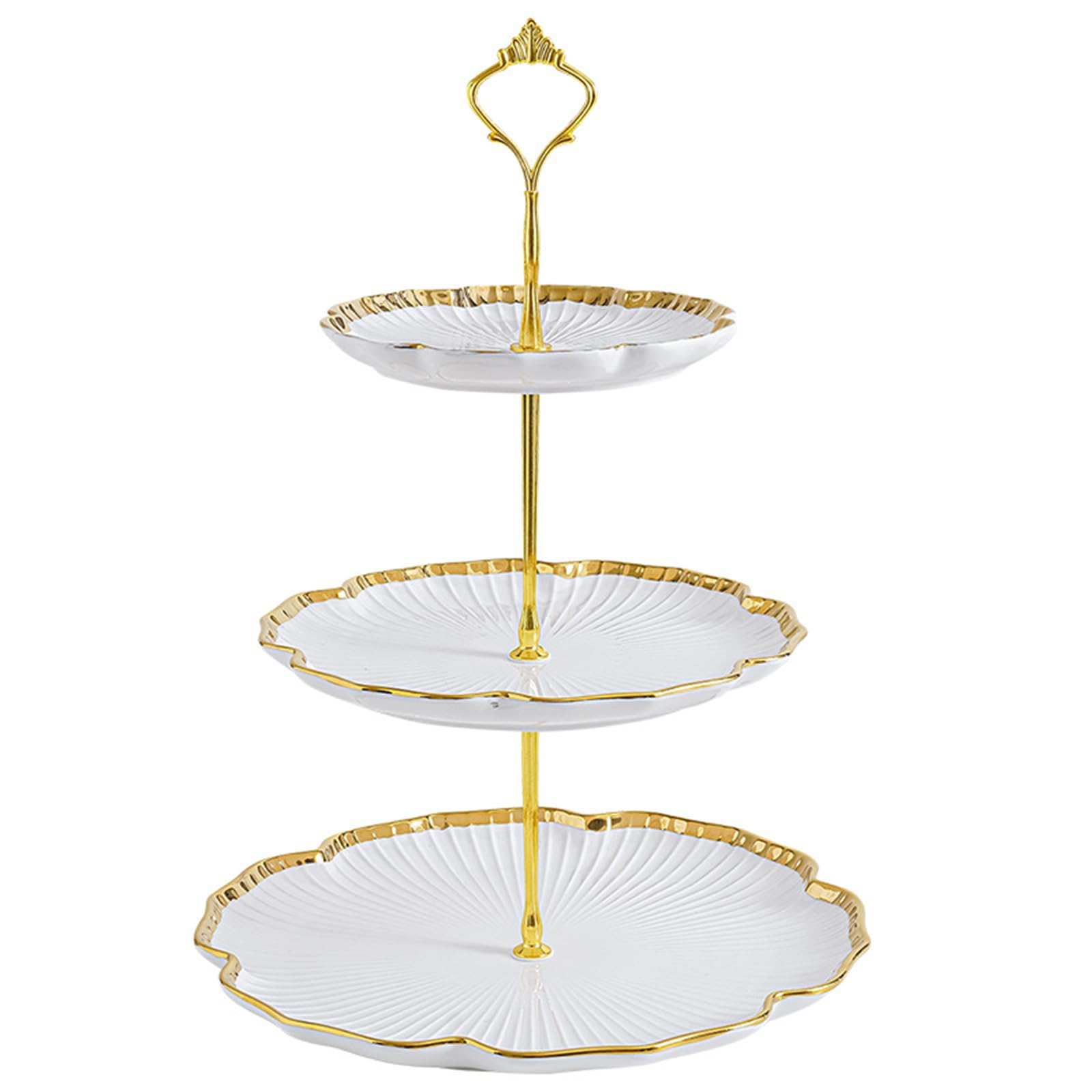 BPFY 3 Tier Porcelain Cupcake Stand, Ceramic Tiered Tray, Dessert Stands, 3 Tier Cupcake Serving Stand for Tea Party, Baby Shower, Birthday, Wedding