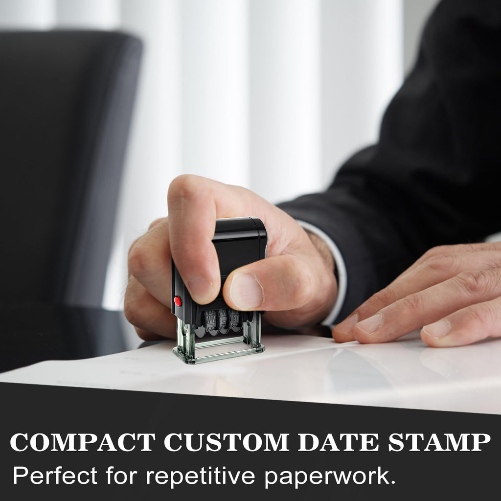 Toplusesse Paid Stamp with Date Self-Inking Paid Date Stamp Office Rubber Phrase & Date Stamp for Business 12-Year Band Red Ink 2024-2035