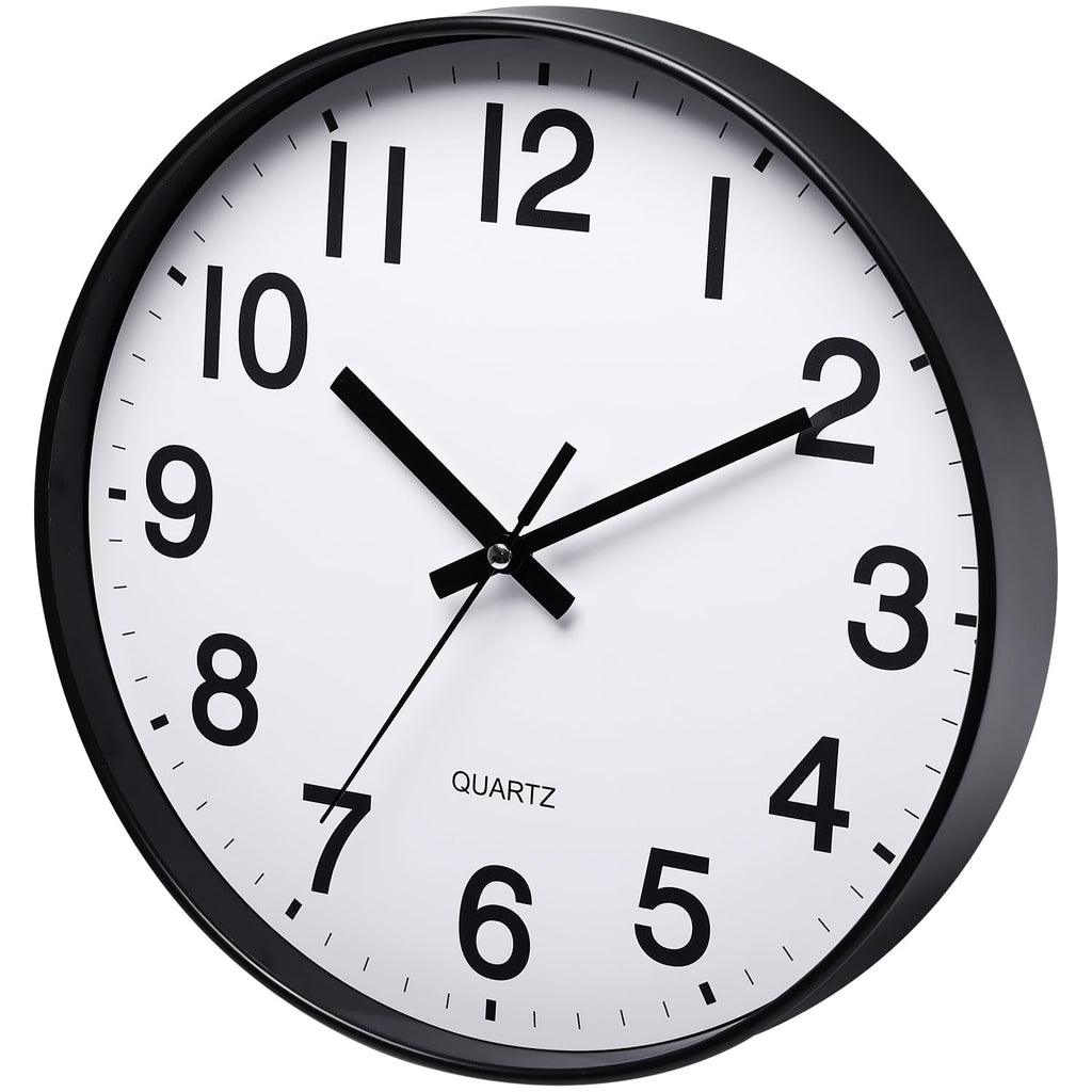 12 Inch Round Wall Clock Silent & Non-Ticking Simple Wall Clock Operated for Living Room Bedroom Kitchen (30 cm/ 12")