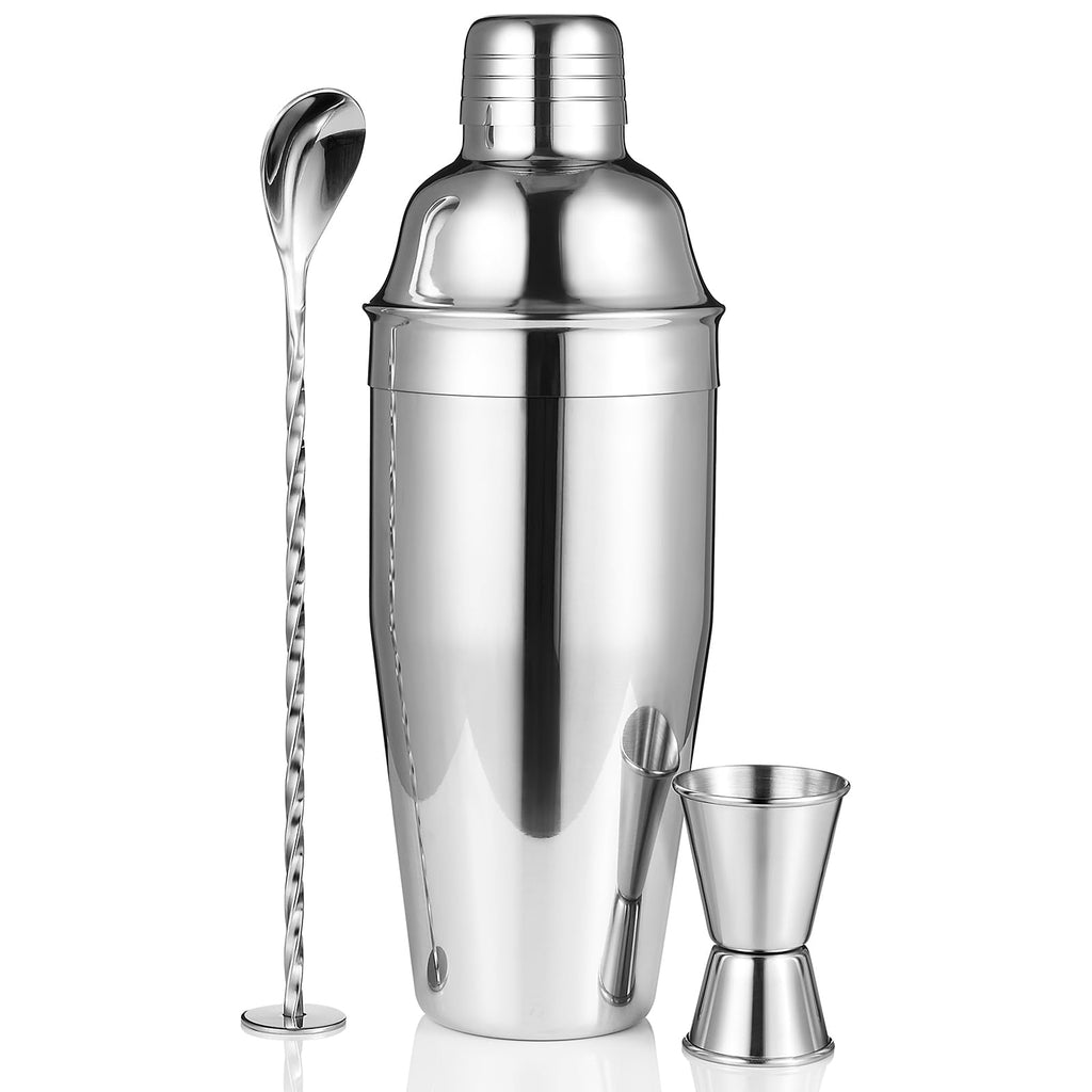 Etens Cocktail Shaker Set | Bar Set Shaker Cocktail Kit w/ 24oz Martini Shaker, Measure Jigger, Mixing Spoon | Perfect Drink Mixer for Home Bartender - Mixology Bartending Tool Accessories