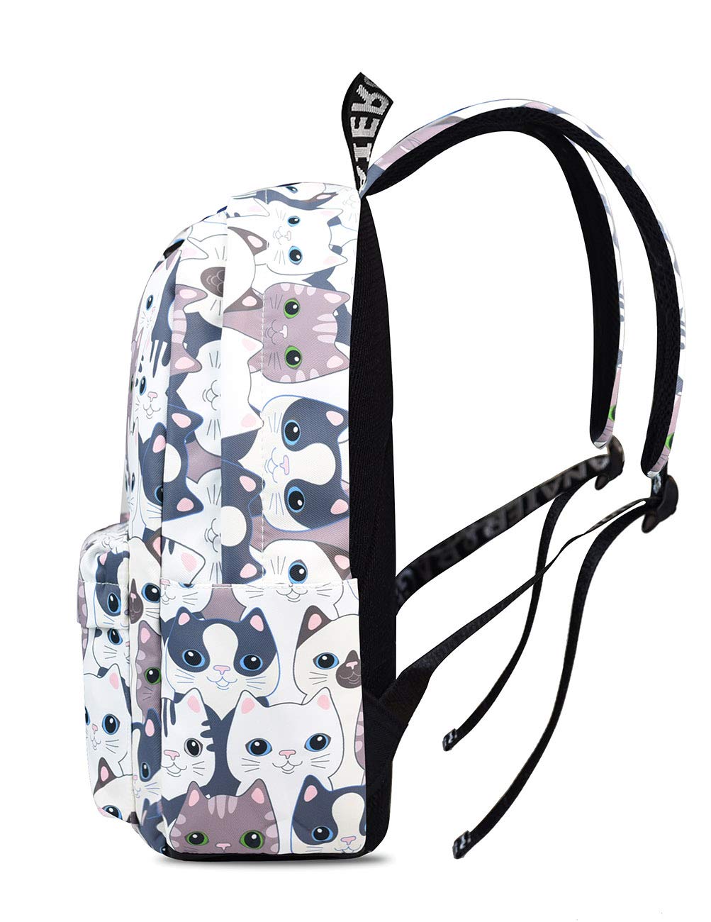 Backpack for Women Girls, YANAIER Cute Floral Waterproof School Bookbag Laptop Backpack Hiking Travel Daypack Cat