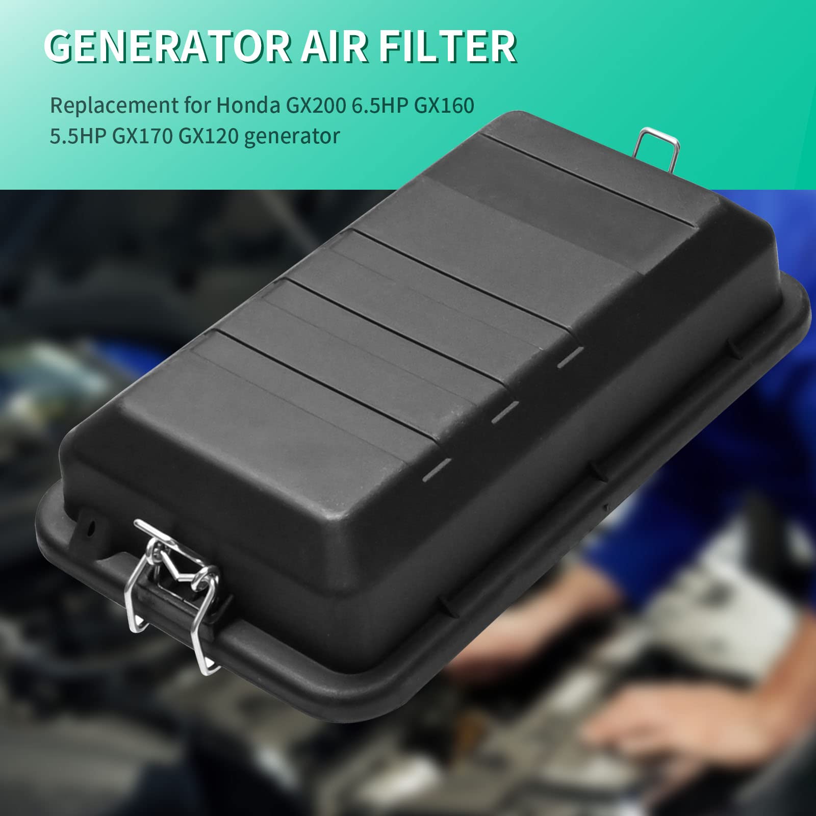 CADUFUELLY 196CC 212cc 224cc Generator Air Filter Assembly, 3000 3500 4000 4500 Watt Generator With Housing Cover Box Air Filter Replacement for Honda GX200 6.5HP GX160 5.5HP GX170 GX120