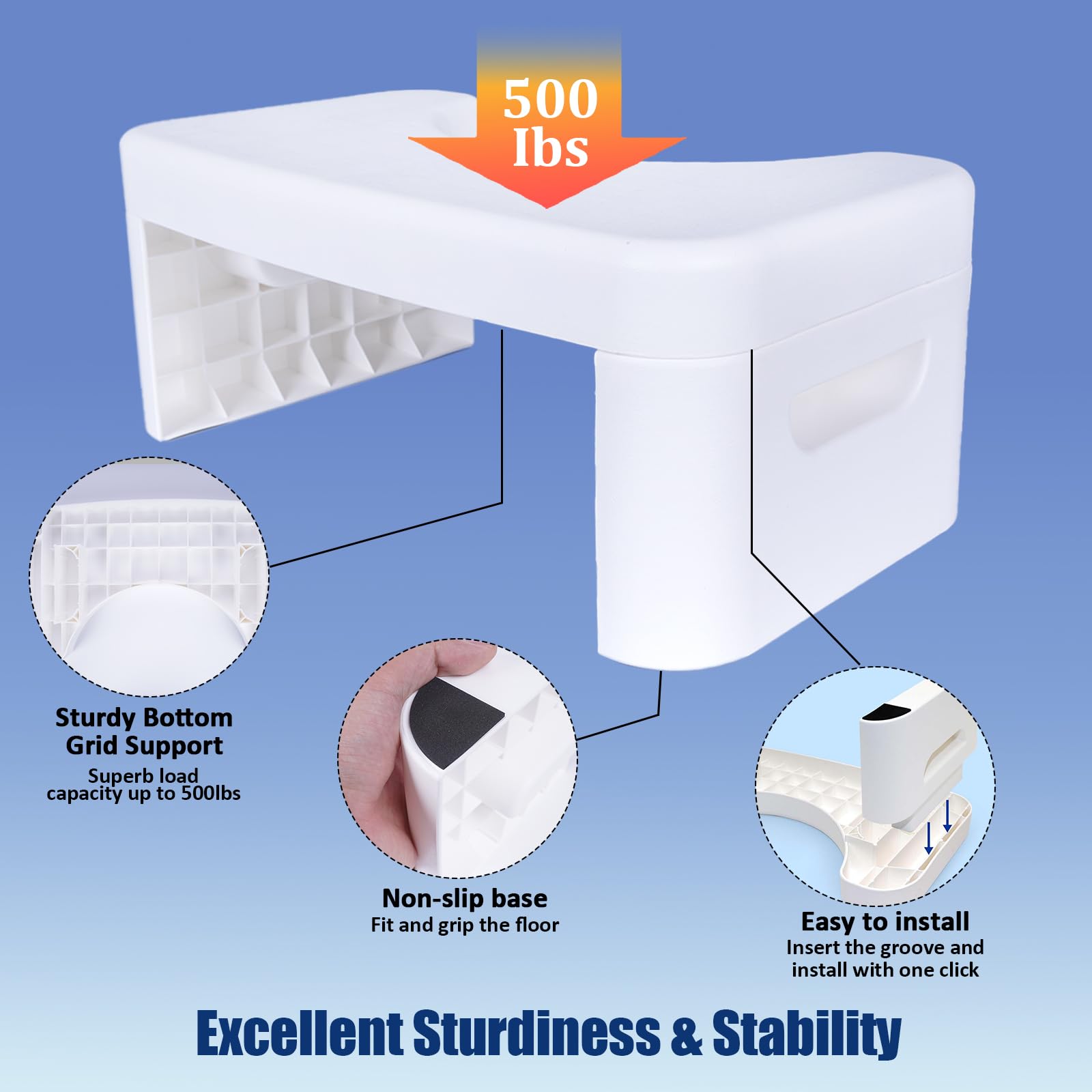 Folding Toilet Stool, Potty Step Stool, Bathroom, Foldable Poop Stool Poop Stool | Bathroom Accessories for All Ages | Sitting Posture Foot Stool, Black