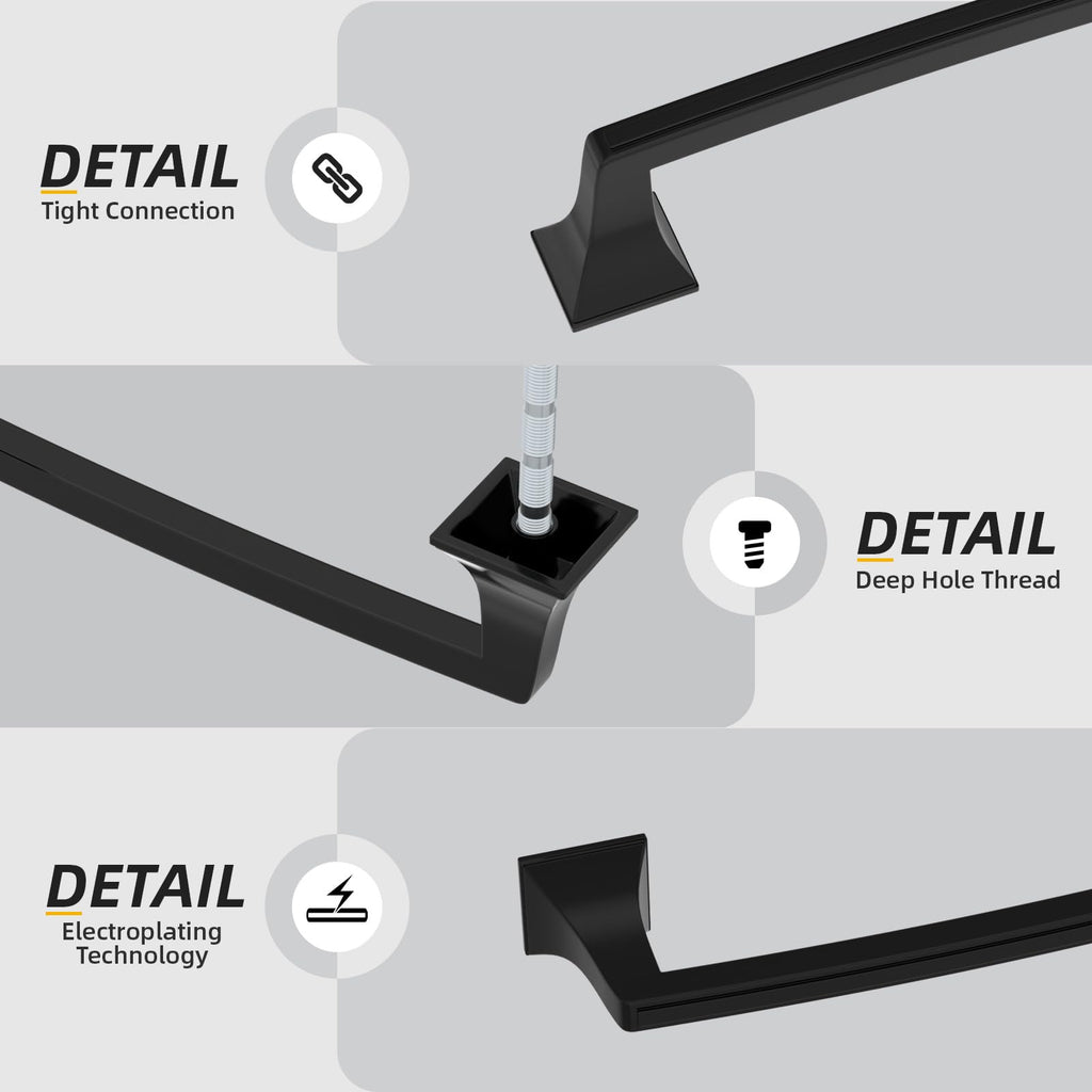 goldenwarm Black Cabinet Handles 3 inch Drawer Pulls,10 Pack - Kitchen Cabinet Hardware Black Drawer Pulls Cupboard Door Handles Black Drawer Handles Solid Kitchen Cabinet Hardware