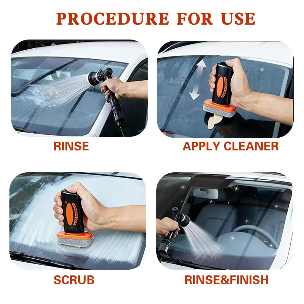 Glass Cleaner & Oil Film Remover for Car Windshield - Windshield Cleaning Solution for Improved Clarity & Safe Driving, Anti-Rain & Anti-Fog, Universal for All Auto Windows & Mirrors