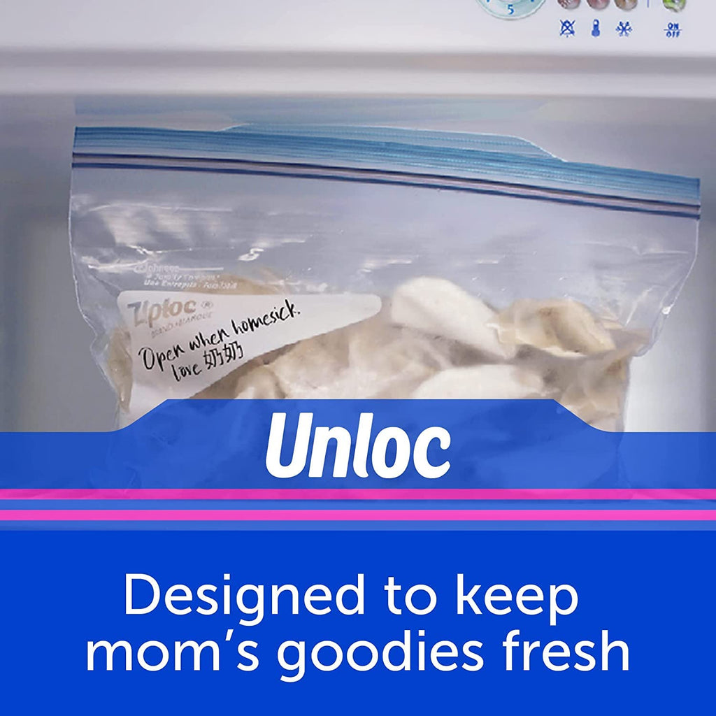 Ziploc Extra Large Food Storage Freezer Bags with Double Zipper Seal and Easy Open Tabs, 30 Count