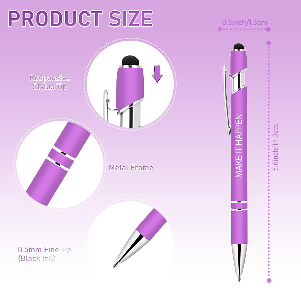 Luxeviss 30 Pcs Inspirational Pens Bulk - Motivational Ink Ballpoint Pen with Quotes Stylus Tip Nurse Gifts for School Coworkers Office Supplies