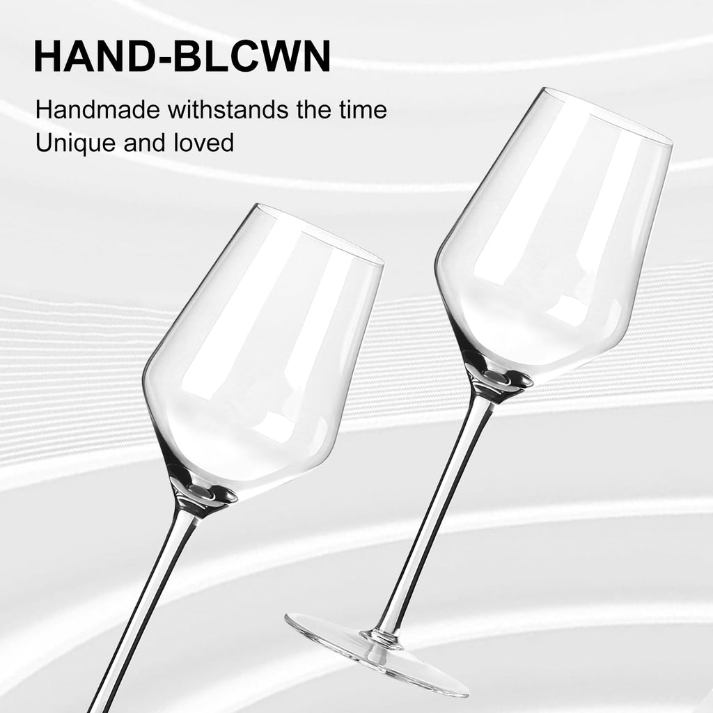 AMYOOLE Red Wine Glasses Set of 4,15 oz Lead-Free Crystal Clear Wine Glass, Hand-Blown Italian White Wine Glass, Great Gift Packaging
