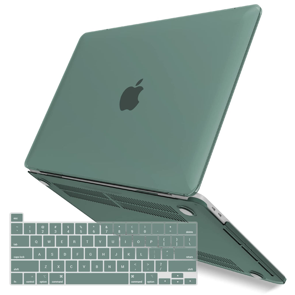 IBENZER Compatible with 2025 2024 M2 M1 MacBook Pro 13 Inch Case 2025-2016 A2338 A2289 A2251 A2159 A1989 A1706 A1708, Hard Shell Case&Keyboard Cover for Mac Pro 13, Midnight Green, CA-T13-MTGN+1