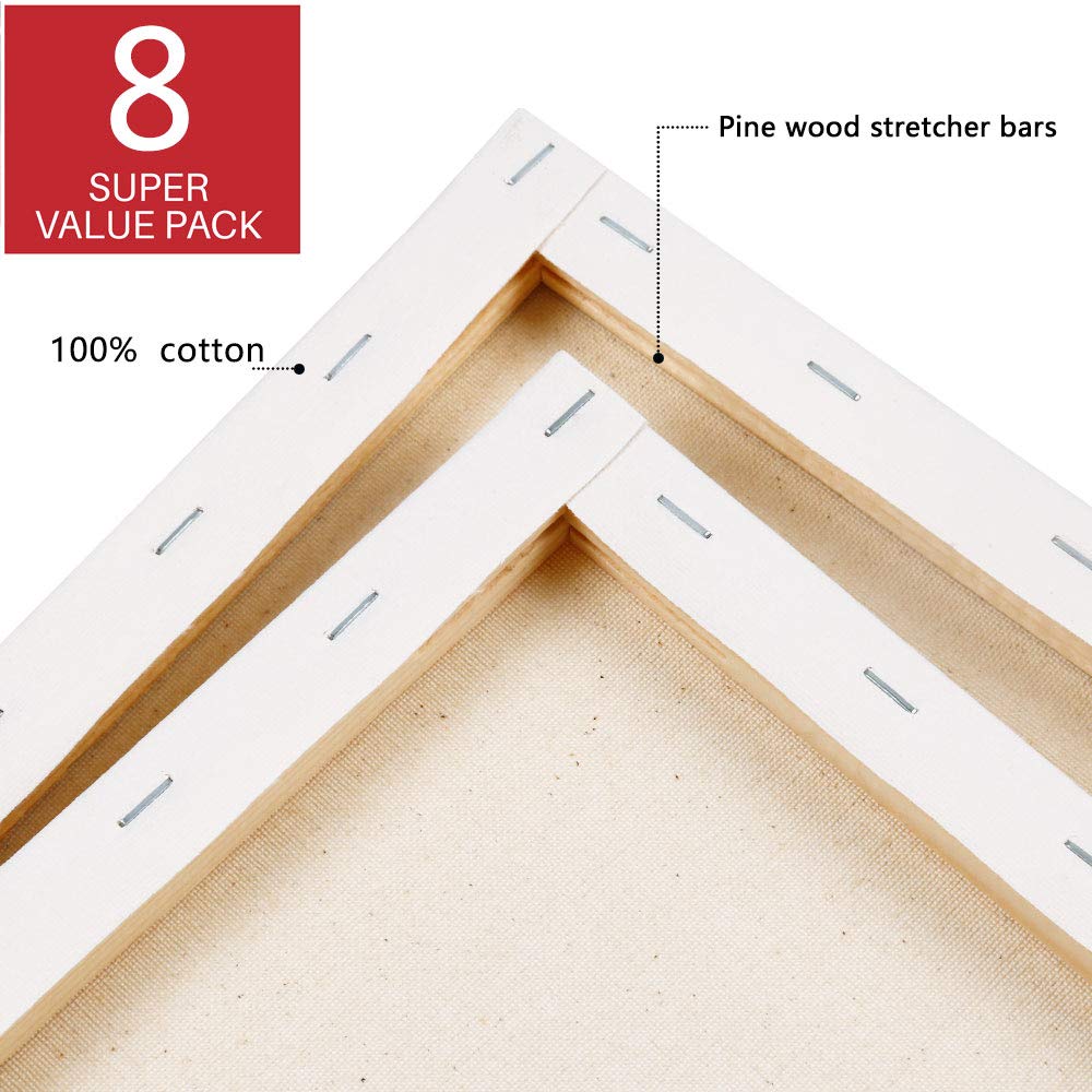 Artecho Stretched Canvas multi-size 8pcs