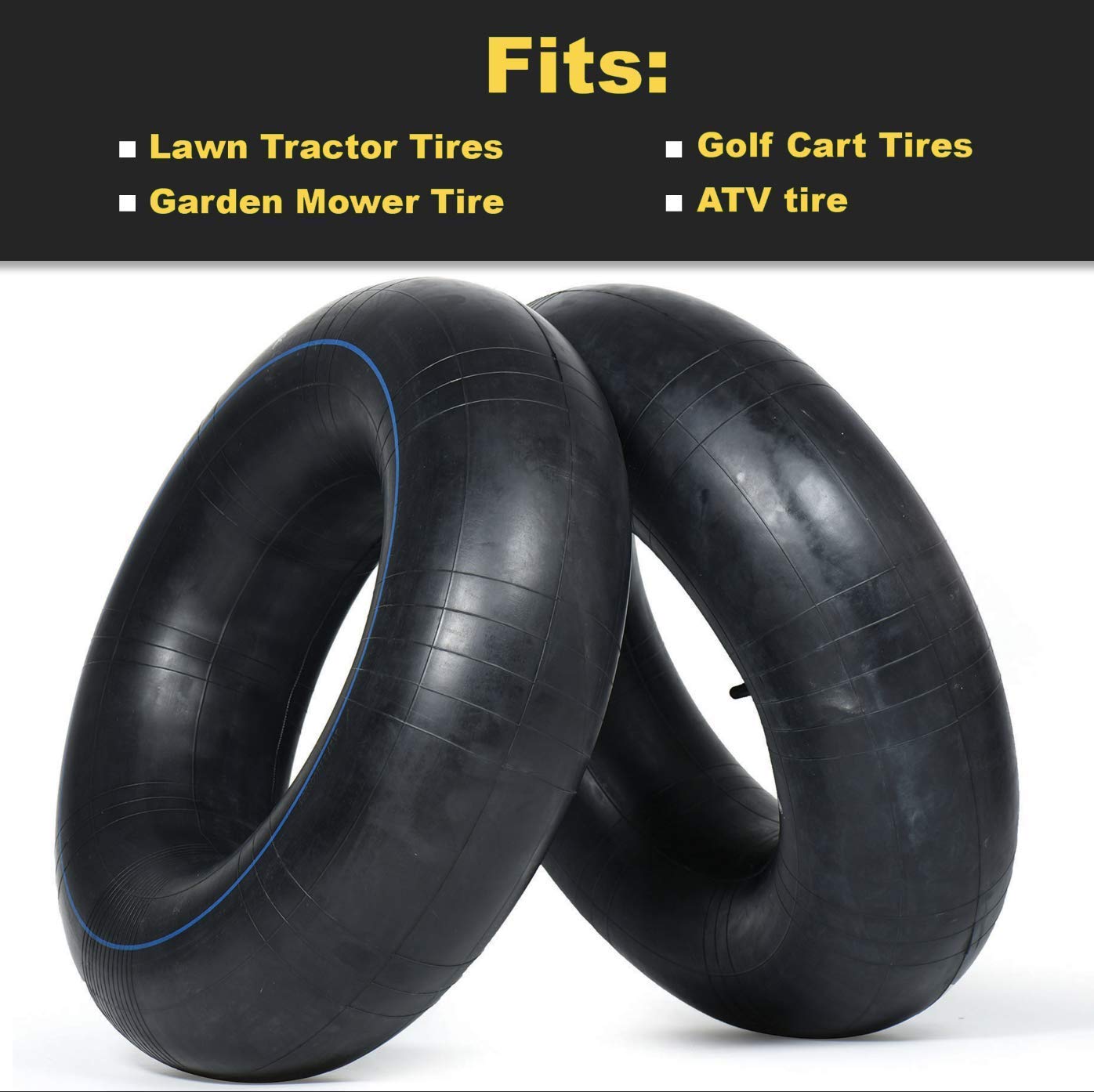 AR-PRO (2-Pack 16x6.50-8, 16x7.50-8 Inner Tube TR-13 Straight Valve Stem for Mower/Tractor/Golf Cart/Garden Trailer and More