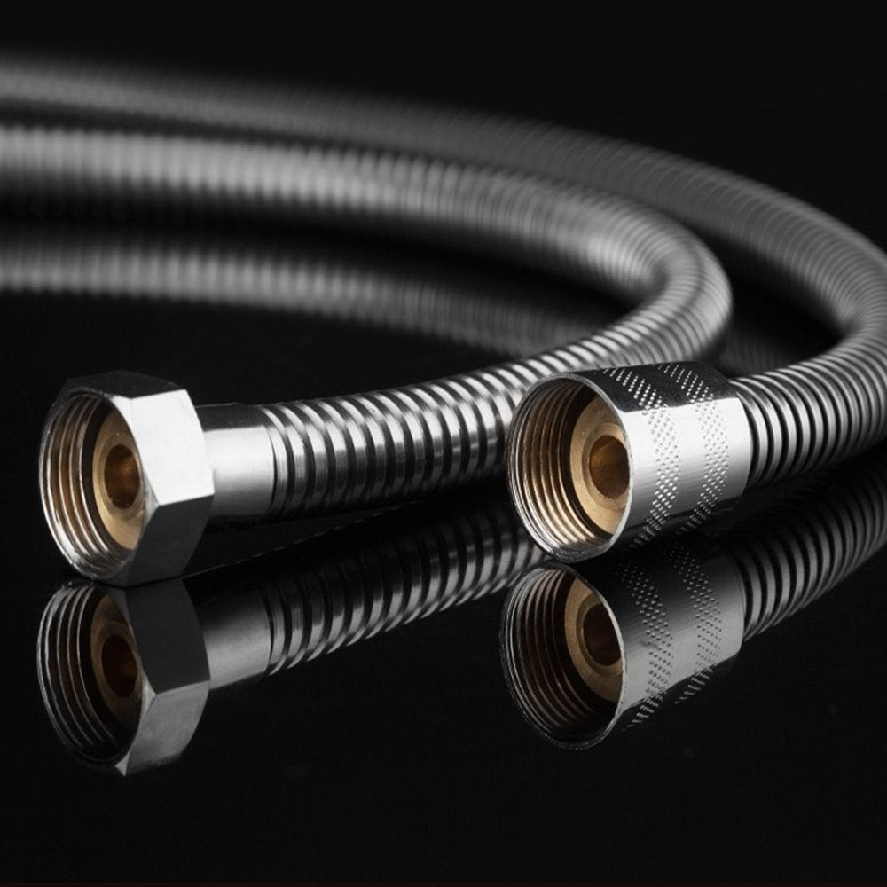 Upgrade 122-Inch Copper Head Shower Hose Stainless Steel Extra Long Shower Head Hose Bathroom Handheld Showerhead Sprayer Extension Replacement,Polished Chrome (Stainless Steel, 122 inch)