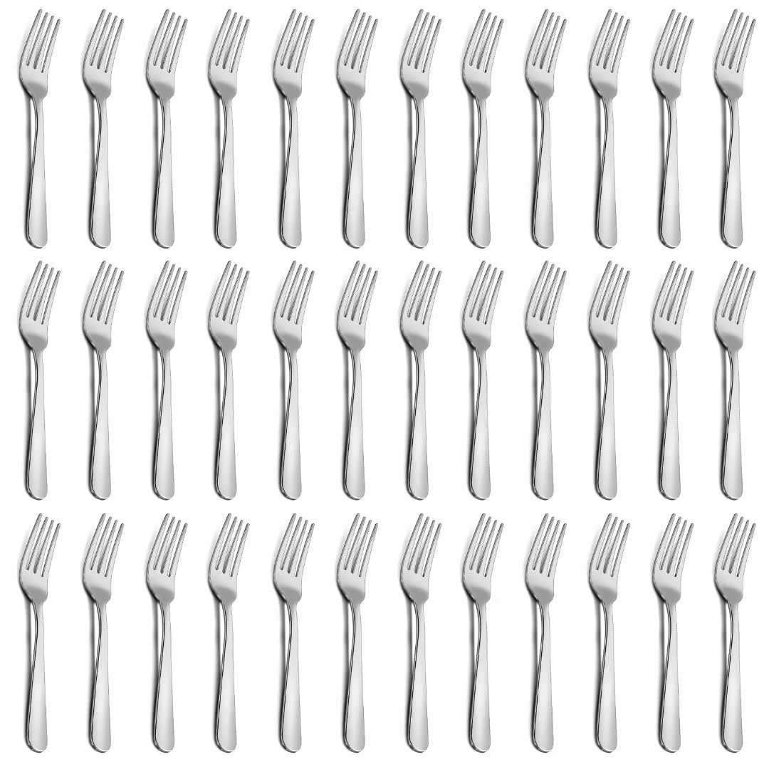 36-Piece Dinner Forks Set, Funnydin 7.1 Inches Stainless Steel Forks Silverware, Durable Table Forks Set, Use for Home, Hotel and Restaurant - Mirror Polished, Dishwasher Safe