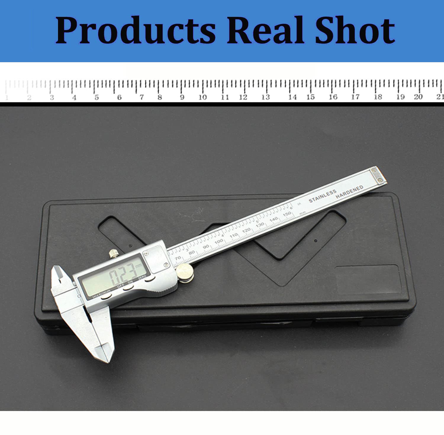 CAROSE Digital Caliper, 6 Inch/150mm Stainless Steel Vernier Caliper with IP54 Large LCD Screen and Inch/Millimeter Conversion
