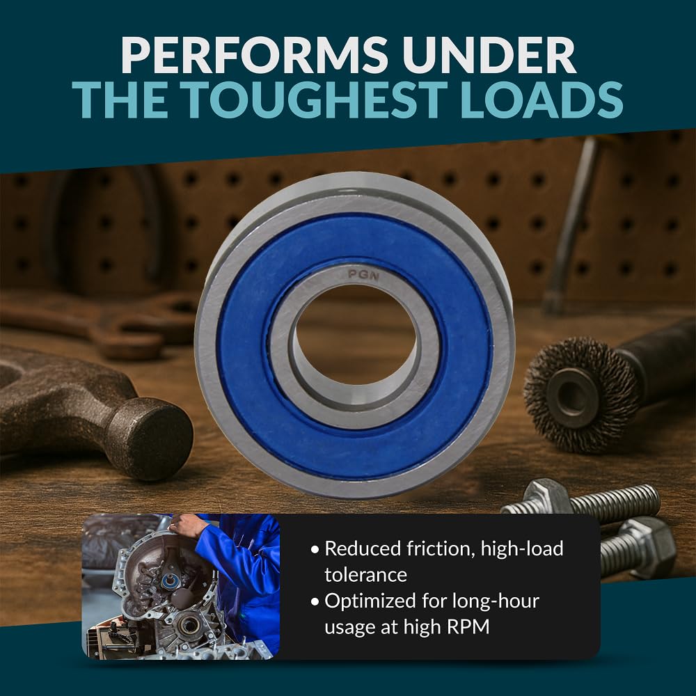 PGN - R8-2RS Sealed Ball Bearing - 1/2" x1-1/8 x5/16 - Lubricated - Chrome Steel (10 PCS)