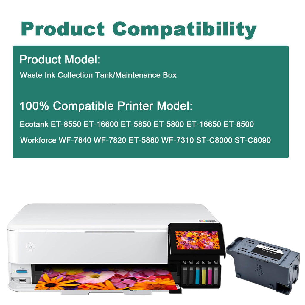 9345 Ink Maintenance Box Replacement for Epson C12C934591 Work for ET-8550 ET-16600 ET-5850 ET-5800 ET-16650 ET-8500 WF-7840 WF-7820 ET-5880 WF-7310 ST-C8000 Printer - 2 Pack