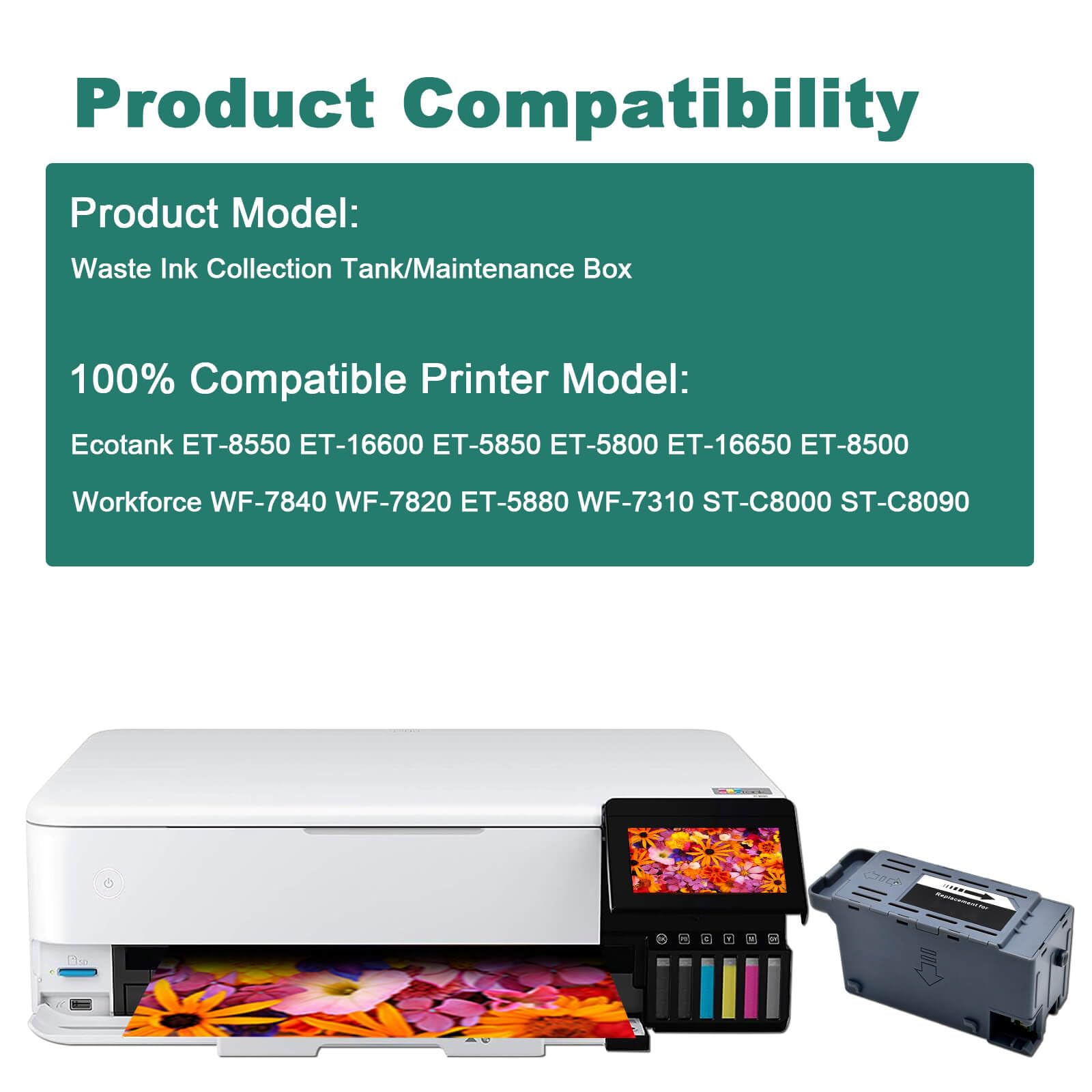 9345 Ink Maintenance Box Replacement for Epson C12C934591 Work for ET-8550 ET-16600 ET-5850 ET-5800 ET-16650 ET-8500 WF-7840 WF-7820 ET-5880 WF-7310 ST-C8000 Printer - 2 Pack