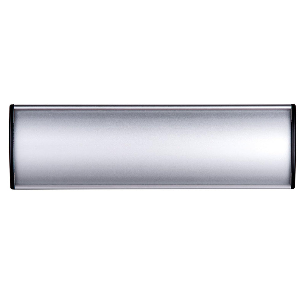 Set of 5 - Nameplate Holder for Wall Mount, 2.36'' x 8'' Curved Office Business Door Sign Holder-Silver