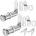 Cylinnda Cabinet Lock with Keys, 2" Extra-Long Cam Locks keyed Alike, 2 Pack Cabinet Cam Lock Set for Thick Drawers RV Storage Locks Tool Box Lock Replacement, Zinc Alloy (2 Pack, 2-1/8 Inch)