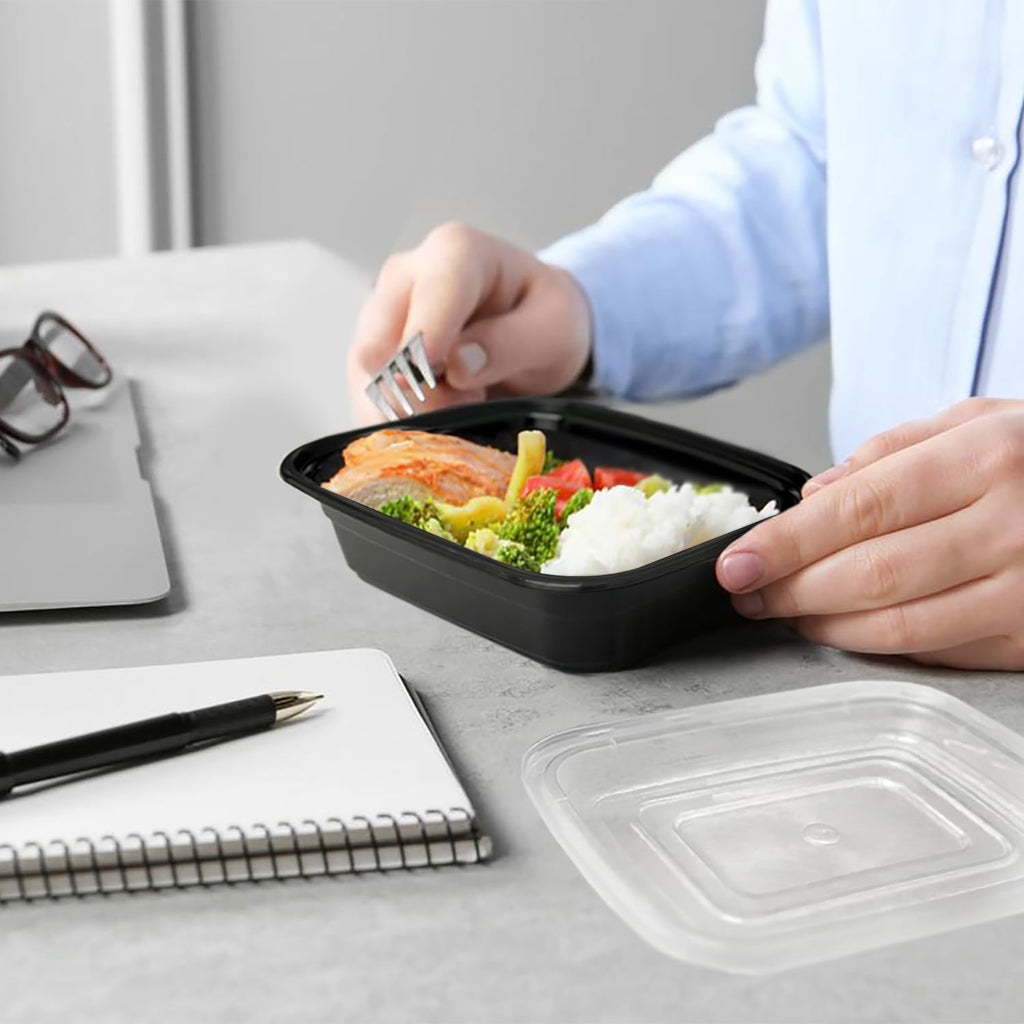 Gusto[12 oz -50 Count] 1 Compartment Meal Prep Containers Reusable, Microwaveable, Dishwasher and Freezer Safe, BPA-Free, Portion Control and Convenience Food Storage with Lids -Formerly Comfy Package