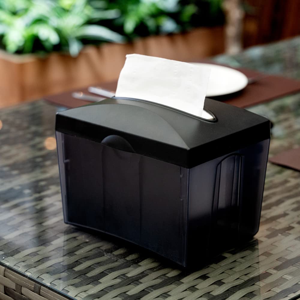 7.5 x 6 x 6.3 Inch Napkin Holders, 1 Rectangle Napkin Dispenser - Tabletop, Easy Access, Gray Plastic Commercial Napkin Dispensers, Refillable, For Countertops