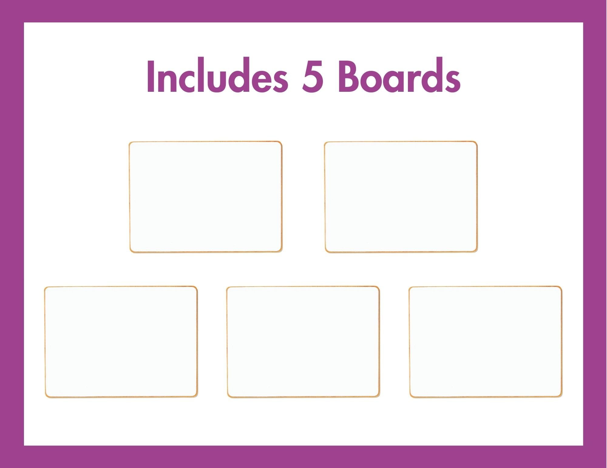Dowling Magnets Magnetic Dry-Erase Boards (Double-Sided Blank), 5 Pack, 12" Long x 8.75" Wide (735207)