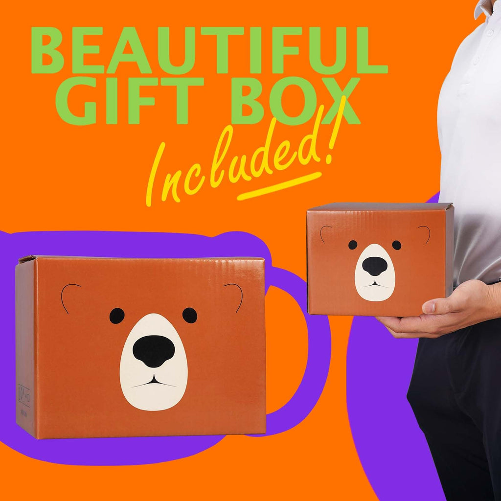 ToCooTo Bear Mug 14 oz Ceramic Coffee Mug 3D Porcelain Tea Mug for Women Kawaii Cup Bear Gifts for Women Christmas Gifts Housewarming Holiday Birthday Gifts for Women Mom Kids Men and Friend Brown