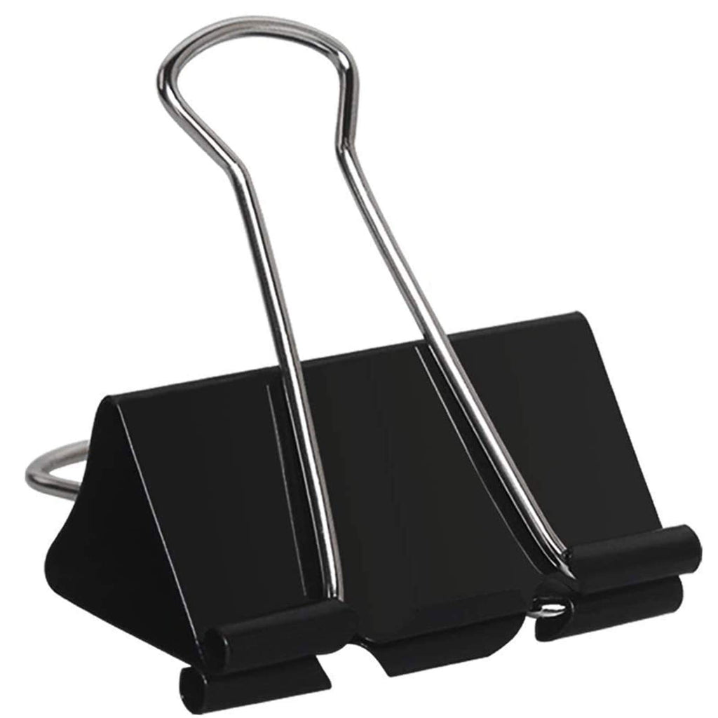 Aniann 24 Pack Extra Large Binder Clips 2 inch Black Jumbo Paper Binder Clips Big Metal Paper Clamps for Home School Office