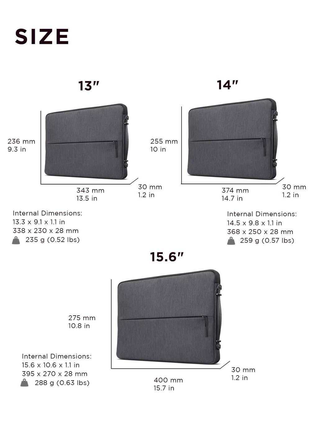 Lenovo Urban Sleeve for 15.6-inch Laptop/Notebook/Tablet - Water Resistant - Padded Compartments - Zippered Accessory Storage - Reinforced Rubber Corners - Extendable Handle - Charcoal Grey