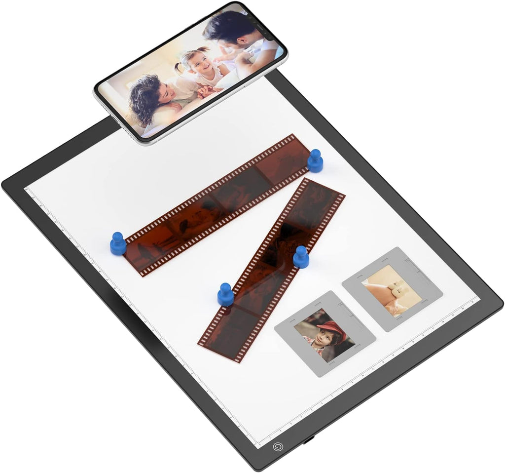 Eyesen Slide Viewer Light Box for Negative Films & Slides, A4 Light Board Scanner for Viewing & Scanning Photos Slide and Film Negative