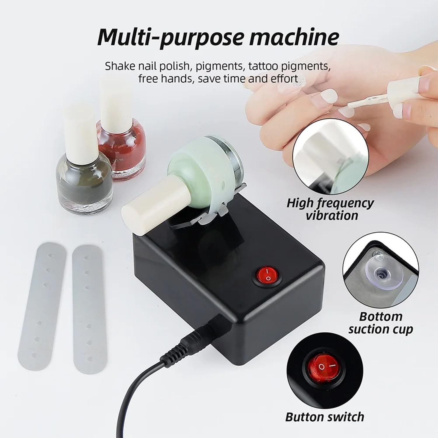 HUBEST Model Paints Nail Lacquer Shaker Shaking Machine Evenly Tools Mini Vortex Mixer Shaker Vortex Shaker for Nail Art