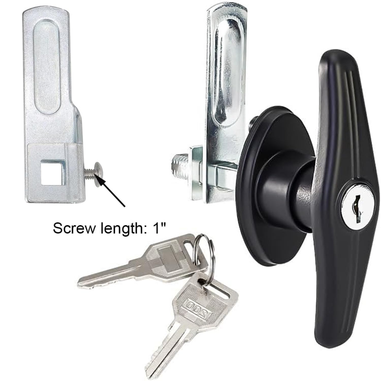 1 Pair Heavy Duty RV T-Handle Locks with Keys, Metal Truck Cap Locks, Universal Replacement T-Handle Locks for RV, Truck, Camper, Trailer (Left & Right)