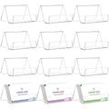 Hedume 12 Pack Clear Acrylic Business Card Holder for Desk, Office & Home, Holds 30-50 Cards
