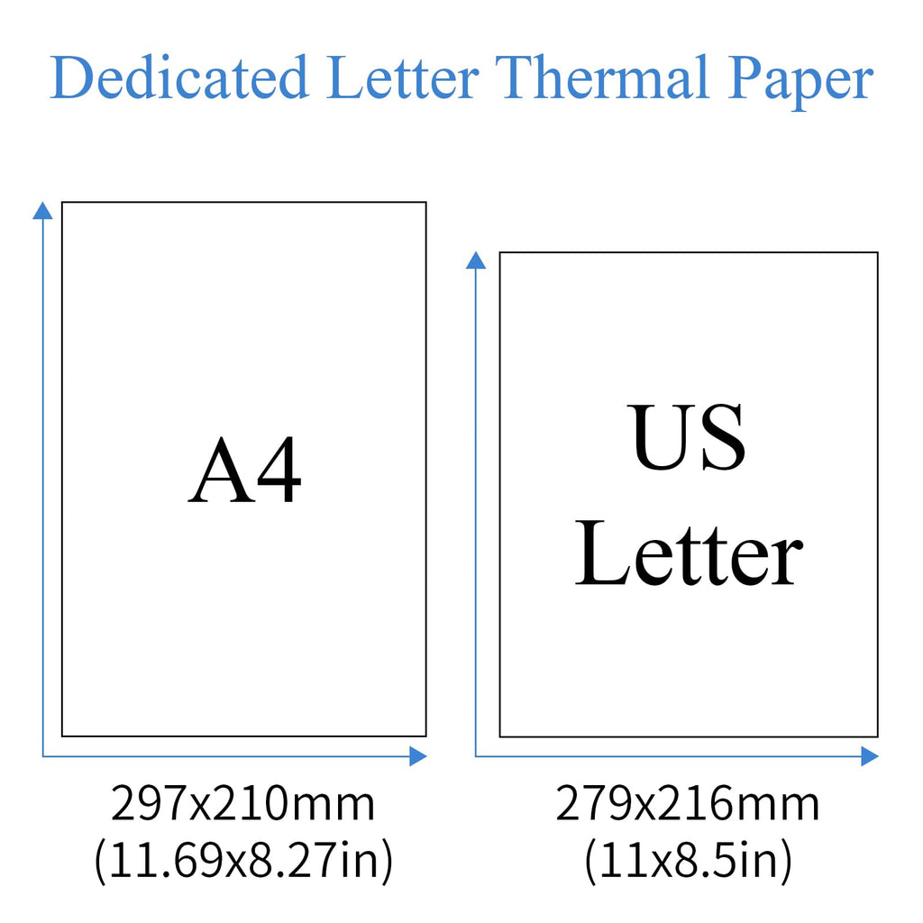 CLASSY 200 Sheets Thermal Printer Paper 8.5 x 11 Inch,Lasting 3 Years,US Letter Size Thermal Paper, Compatible with M08F/A40 Thermal Portable Printer, Folded, Continuous Folding
