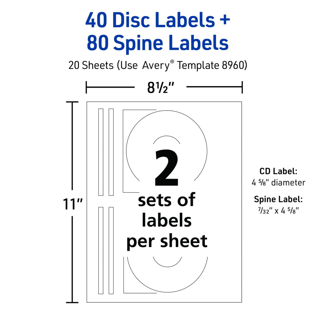 CD Labels, 80 Jewel Case Spine Labels