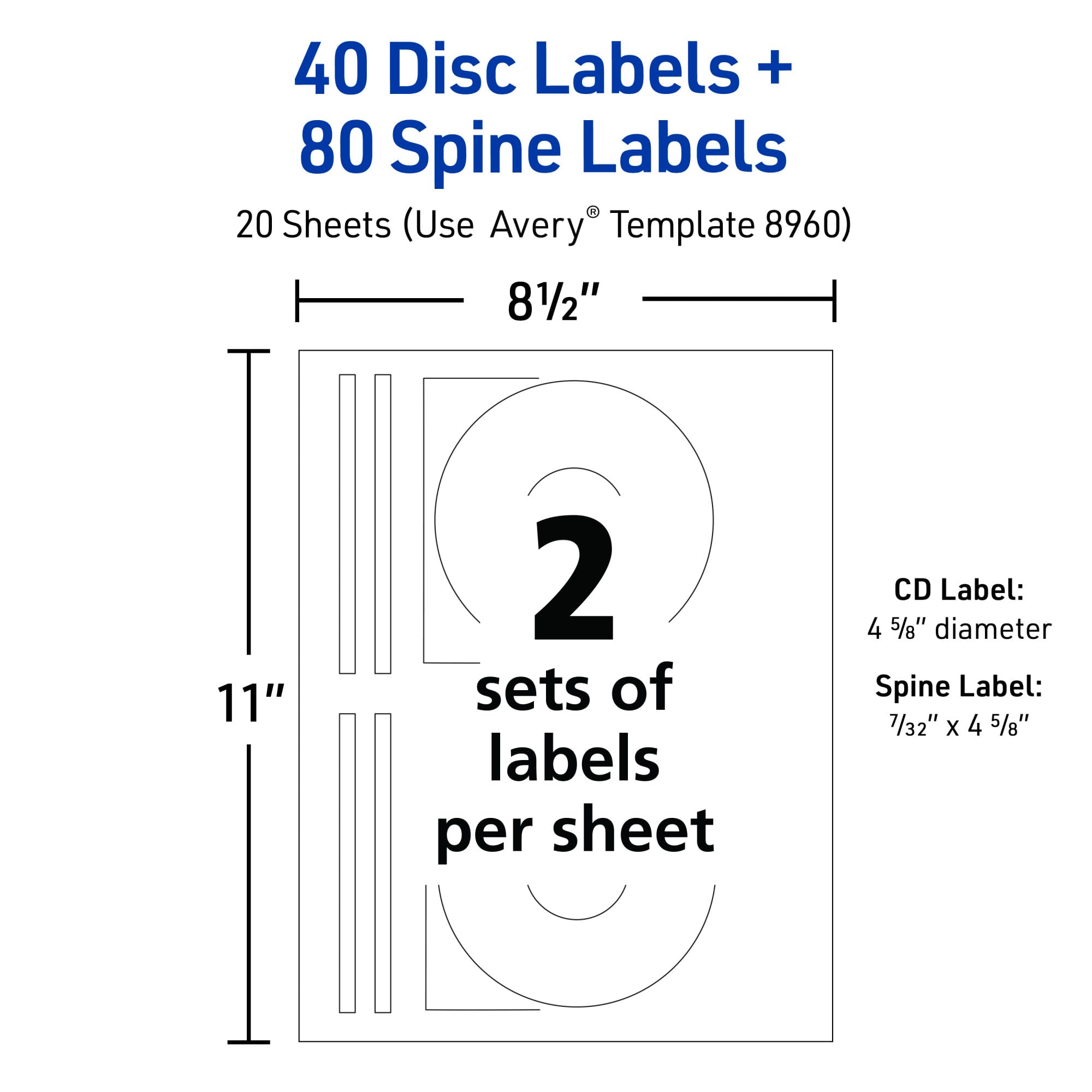 CD Labels, 80 Jewel Case Spine Labels