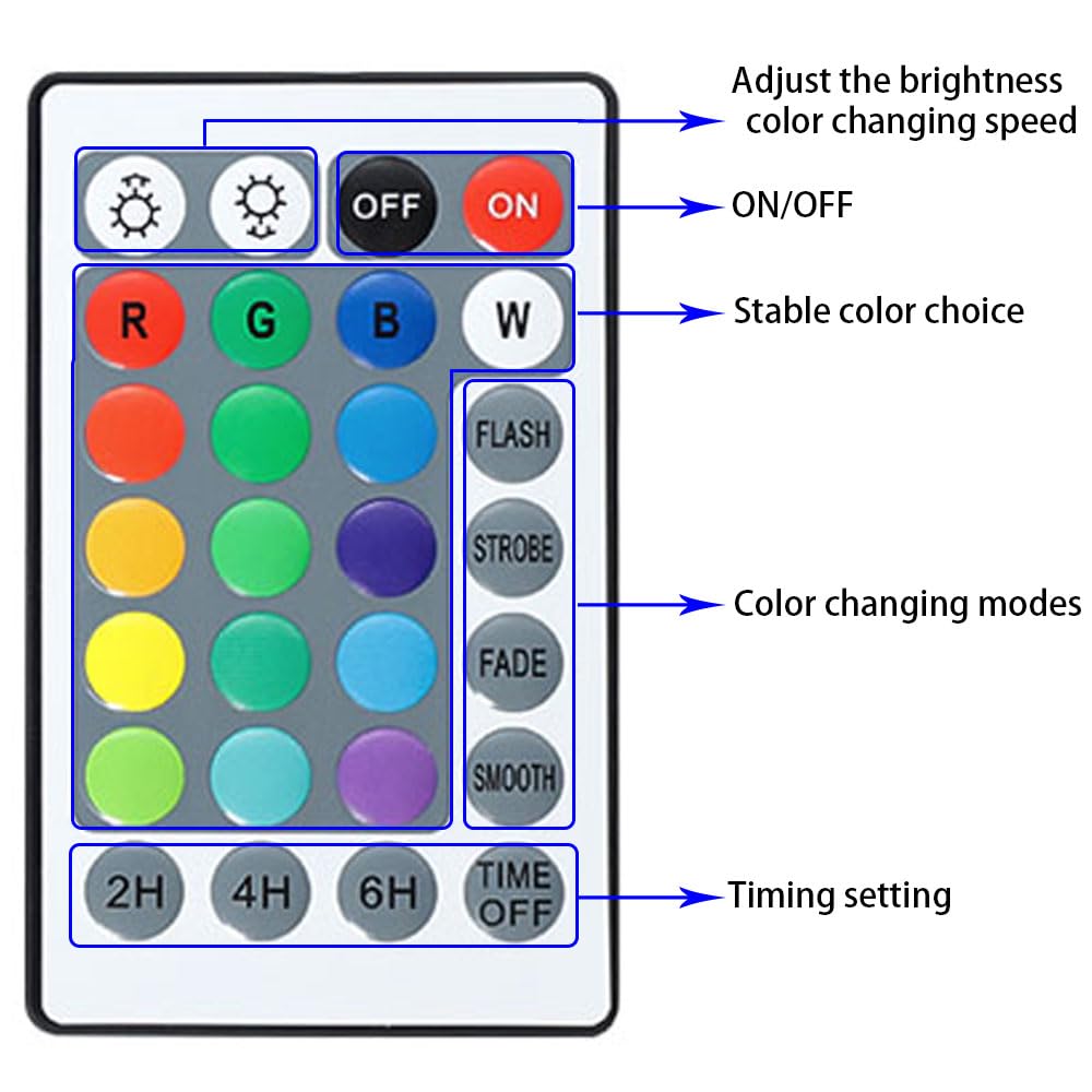 Colored Pond Lights with Timer, RGB Fountain Lights IP68 Waterproof Submersible Dimmable Outdoor Landscape Lights for Fish Tank Pond Fountain Garden, 1-Light