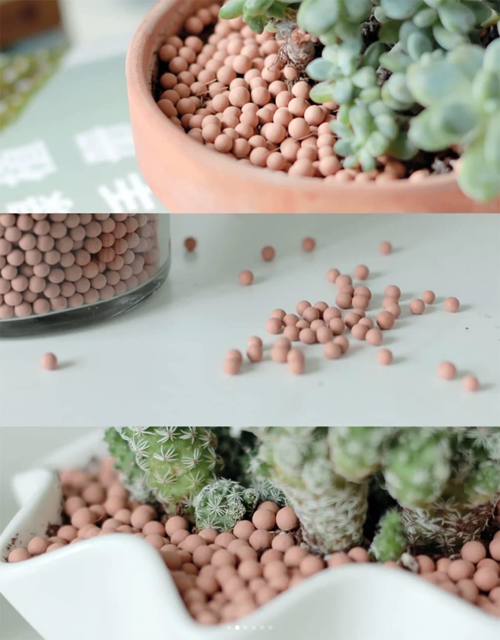 HOT SEAL 2.2 Lb Clay Pebbles, 3-4mm Gardening Ceramsites Growing Media for Succulents Orchids, Aquaponics, Aquaculture Hydroponics. Ceramsite Clay Rocks Decor Cultivation, Leca for Plants