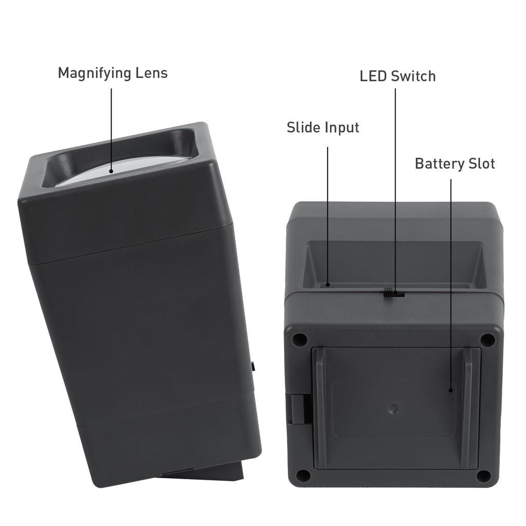 35mm Slide Film Viewer, 2X Magnification Slide Viewer, Desk Top LED Lighted Illuminated Viewing Old Slides (2 AAA Batteries Included)