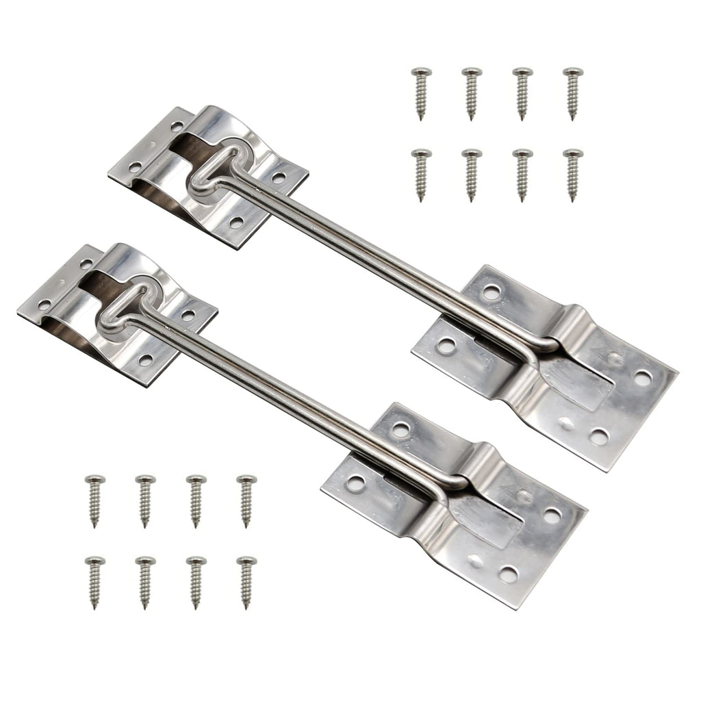 Vkinman 2 Pcs RV T-Style Door Holder 304 Stainless Steel RV Door Latch Trailer RV Screen Door Latch 6 Inch Camper Door Latch Trailer RV Door Holder