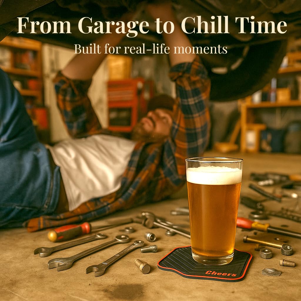 Triple Gifffted Silicone Drink Coasters, Funny Gag Novelty Car Enthusiasts Lovers Gifts for Men Him Ideas,Mechanic Guy Man Cave Garage,Brother,Son,Dad,Birthday Christmas Stocking Stuffer,Dirty Santa