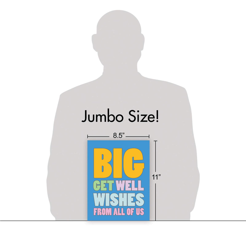 NobleWorks - Funny Group Get Well Card (8.5 x 11 Inch) - Jumbo Feel Better Soon from All of Us, Hospital, Sick - Big Get Well Wishes J2721GWG-US