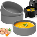 LZVXTYM 3Pcs Silicone Air Fryer Mold, 4-Inch Air Fryer Egg Pan, Microwave Egg Cooker Accessories, Reusable Poacher Cups, Nonstick Eggs Boiler Mold Cup for Baking-Dishwasher Safe(Grey)