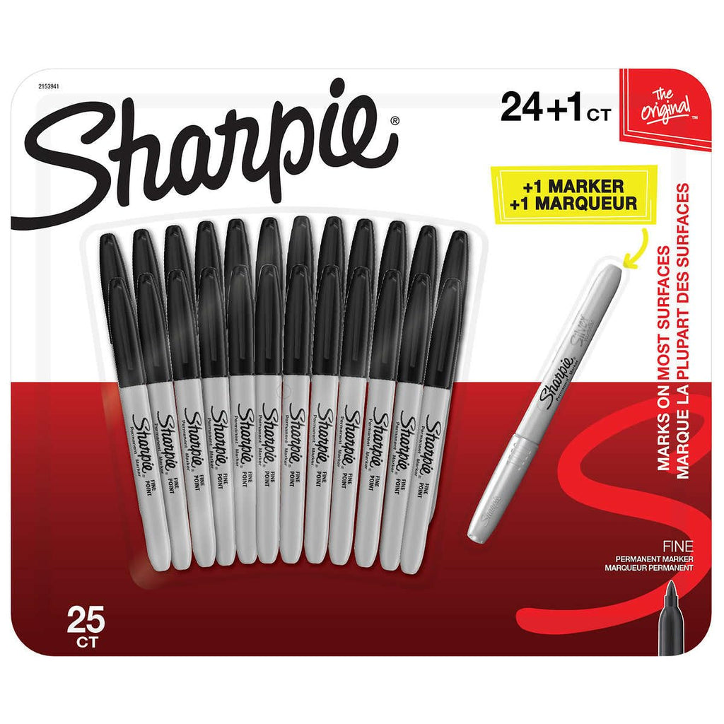 Sharpie Original Fine Permanent Black Marker - 25 Count