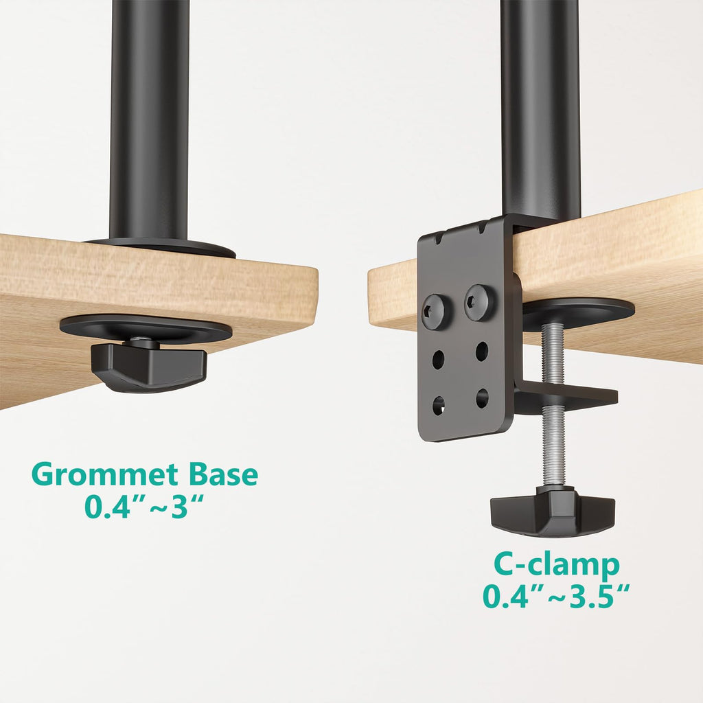 WALI Single Monitor Mount, Single Monitor Arm Desk Mount, Desk Monitors Stand, Holds Screen Up to 32inch, 10kg/22lbs, Adjustable Mount with C-CLAMP Designed for Home Office Application(M001), Black