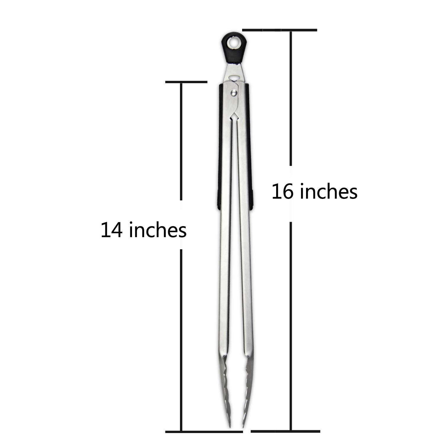 Tongs, AOOSY 2 Pieces Extra Long 16 Inches BBQ Tong 18/10 Stainless Steel Wide Scalloped Gripping Edge Kitchen Tongs for Cooking Serving Grilling Salads, with Joint-Lock